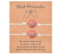 CERSLIMO Braccialetti per migliori amici per ragazze e ragazzi, 2 braccialetti con ciondolo a forma di pallone da calcio, per bambini, regali di compleanno, Natale, calza della Befana, Oro bianco, Non