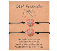 CERSLIMO Braccialetti per migliori amici per ragazze e ragazzi, 2 braccialetti con ciondolo a forma di pallone da calcio, per bambini, regali di compleanno, Natale, calza della Befana, Oro bianco, Non