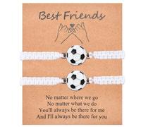 CERSLIMO Braccialetti per migliori amici per ragazze e ragazzi, 2 pezzi, con ciondoli a forma di pallone da calcio, idea regalo per bambini, regalo di compleanno, Natale, calza della Befana