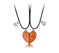 CERSLIMO Collana magnetica con ciondolo a forma di pallone da basket per ragazzi e ragazze, 2 collane abbinate a tema basket e calcio, regalo magnetico per migliore amico, regalo di compleanno,