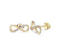 CERSLIMO Orecchini in argento 925 oro rosa, infinito orecchini in argento Sterling oro rosa con zirconi infiniti gioielli regalo, Zirconia cubica, Zirconia cubica