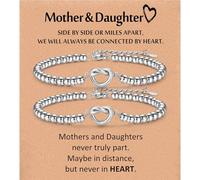 CERSLIMO Regalo per madre e figlia, grazioso braccialetto con perline a nodo per figlia, gioielli per ragazze, regalo per la festa della mamma, Natale, compleanno, San Valentino, giorno del