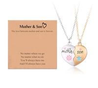 CERSLIMO Regalo per madre e figlio/figlio, 2 pezzi, ciondolo magnetico a forma di cuore, collana per madre e figlio, per festa della mamma, compleanno, Natale, 30mm x 30mm (Pendant), 47cm + 5cm (Chain