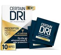 Certain Dri Salviette antiperspiranti per una felpa eccezionale e iperidrosi - 72HR clinical Strength Odor & Perspiration Protection, Travel-Friendly, Dermatologist Recommended, (10 Count)