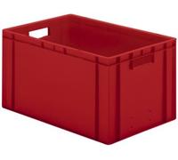 Certeo Euronorm - Contenitore impilabile, pareti e fondo chiuso, dimensioni: 600 x 400 x 320 mm, colore: rosso, confezione da 5 pezzi