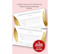 Certificate of Authenticity for Original Artwork: Artist Certificate for Original Artwork | Notebook with 20 High Quality Certificates | Modern Unique Minimalist Design