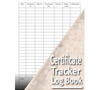 Certificate Tracker Log Book: Organize and Record Gift Voucher Details Issued by Retail Stores | Voucher Management, Sales Tracking, Redemption Monitoring, and Expiry Tracking for Business
