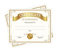 Certificati di conseguimento, Certificati Gold Award per studenti, Cerimonia di laurea scolastica, Certificati di completamento della scuola materna dell'asilo, 25 certificati di premio (ff05)