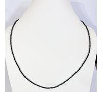 Certificato 2 MM Nero Diamante Collana di Perline Carbonado Terra Estratto AAA