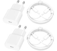 [Certificato Apple MFi] Caricabatterie iPhone 16, Rombica 4Pack 20W USB-C Settore Adattatori Caricabatterie da Parete Tipo-C Ricarica Rapida Con Cavo Tipo-C Da 2M Per iPhone 16/16 Plus/16 Pro/16 Pro
