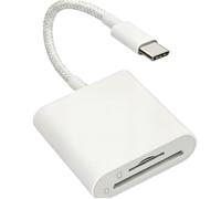 [Certificato Apple MFi] Lettore di schede SD per iPhone 15 16 17, adattatore scheda con memoria USB tipo C Micro SD, due slot per iPad/MacBook/Mac, Trail Camera Viewer supporta scheda SD/TF (bianco)