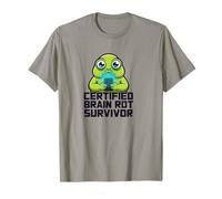 Certificato Brain Rot Survivor Divertente Gen Z Internet Meme Umorismo Maglietta