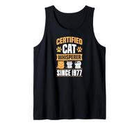Certificato Cat Whisperer Since 1977 Cat Theme Birthday Year Canotta