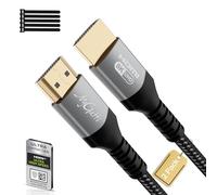 Certificato Cavo HDMI 2.1 8k 1 Metri(2 pezzi),Ultra Alta Velocità 48Gbps,nylon intrecciato,48 Gbps,supporta 8K@60Hz,4K@120Hz,eARC,HDR,HDCP 2.2/2.3,per laptop,monitor,switch,PS5/PS4,UHD TV+5 fascette