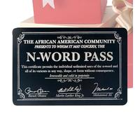 Certificato creativo N-Word Pass, certificato N-Word Pass da tavolo Decorazione in legno, Decorazione novità, Umorismo unico Certificato N-Word Pass Decorazione in legno, Ornamenti da tavola