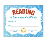 Certificato di realizzazione, 25 certificati di premio di lettura per studenti bambini, premi in biblioteca, bomboniere certificato di lettura, forniture per il ritorno a scuola -18