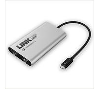 [Certificato] LINKUP - 2020 da Thunderbolt 3 a Dual HDMI 2.0 Ultra 4K 60Hz Adattatore per Mac Windows┃Custodia in Alluminio TB3┃Non Compatibile con Porte USB-C Senza Logo Thunderbolt 3