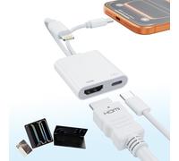 [Certificato MFi] Adattatore USB-C e Lightning a HDMI per iPhone 17/16/15 per televisore/proiettore, convertitore AV digitale 4K a 60Hz Adattatore da iPad a TV, Apple Lightning a HDMI per iPad/MacBook