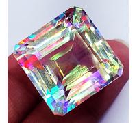 Certificato Mystic Quarzo Arcobaleno Colore 80 A 85 KT Quadrato A Sciolto Gemme