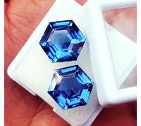 Certificato Naturale Blu Tanzanite 18 KT Esagonale Forma Paio Loose Gemma R661