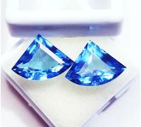 Certificato Naturale London Topazio Blu 8 A 10 KT Paio Loose Gemma