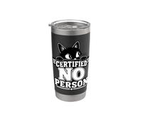 Certificato Nessuna Persona Antisociale Cat Emo Introvert Bicchiere termico in acciaio inox doppia parete
