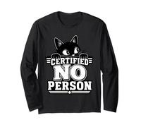 Certificato Nessuna Persona Antisociale Cat Emo Introvert Maglia a Manica