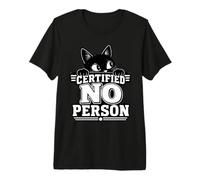 Certificato Nessuna Persona Antisociale Cat Emo Introvert Maglietta Premium