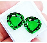 Certificato Paio Verde Naturale Granato a Forma di Pera Loose Gemma 8 10 KT PG03