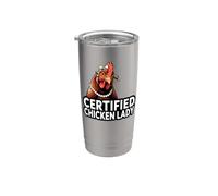 Certified Chicken Lady Funny Backyard Poultry Bicchiere termico in acciaio inox doppia parete
