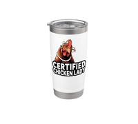 Certified Chicken Lady Funny Backyard Poultry Bicchiere termico in acciaio inox doppia parete