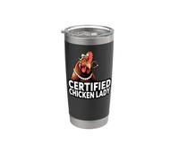Certified Chicken Lady Funny Backyard Poultry Bicchiere termico in acciaio inox doppia parete