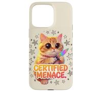Certified Menace - Gatto carino con grafica scintillante Custodia per iPhone 15 Pro Max