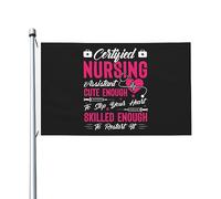 Certified Nursing Assistant Cute Enough To Stop Your Heart Bandiera Da Esterno 90X150Cm Stagionale Appendere Bandiera Dei Pirati Bandiere Da Cortile Per Camera Da Letto Patio Balcone
