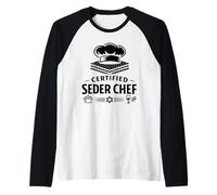 Certified Seder Chef Cooking Lover Mom Dad Best Passover Maglia con Maniche Raglan