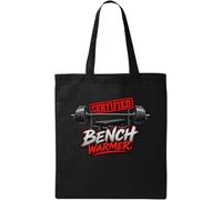Certified Strength Enthusiast Bench Press Design Borsa tote in cotone naturale nero