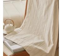 CERTNKI 2 pannelli, tende bianche trasparenti, in lino leggero, come una tenda in tessuto trasparente, con elegante caso, eyelet, altezza 190 x 120 cm