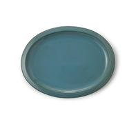 CERTRE - Sottovaso Bonsai Ovale in Gres, Made in Italy, Colore Azzurro Cielo (Smaltato)| 33x25x2 cm