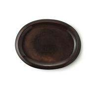 CERTRE - Sottovaso Bonsai Ovale in Gres, Made in Italy, Colore Crema Catalana Scura (Smaltato)| 33x25x2 cm