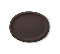 CERTRE - Sottovaso Bonsai Ovale in Gres, Made in Italy, Colore Marrone (Gres)| Misure esterne33x25x2 cm