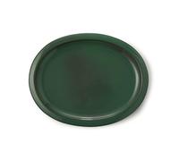 CERTRE - Sottovaso Bonsai Ovale in Gres, Made in Italy, Colore Verde Palude (Smaltato)| Misure esterne 16x12x1,5 cm