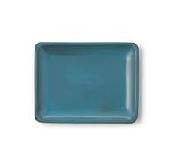 CERTRE - Sottovaso per Bonsai Rettangolare in Gres, Made in Italy, Colore Azzurro Cielo (Smaltato)| 33,8x26,2x2,3 cm