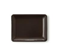 CERTRE - Sottovaso per Bonsai Rettangolare in Gres, Made in Italy, Colore Cuoio (Smaltato)| Misure esterne 12,5x10x2 cm