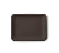 CERTRE - Sottovaso per Bonsai Rettangolare in Gres, Made in Italy, Colore Marrone (Gres)| Misure Esterne 23,6x18,5x2 cm