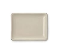 CERTRE - Sottovaso per Bonsai Rettangolare in Gres, Made in Italy, Colore Panna (Smaltato)| Misure esterne 18x14x2 cm