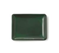 CERTRE - Sottovaso per Bonsai Rettangolare in Gres, Made in Italy, Colore Verde Palude (Smaltato)| Misure esterne 12,5x10x2 cm