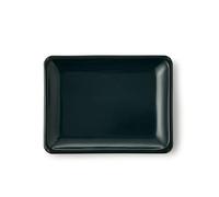 CERTRE - Sottovaso per Bonsai Rettangolare in Gres, Made in Italy, Colore Verde Scuro (Smaltato)| Misure estenre 18x14x2 cm