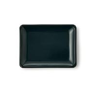CERTRE - Sottovaso per Bonsai Rettangolare in Gres, Made in Italy, Colore Verde Scuro (Smaltato)| Misure esterne 12,5x10x2 cm