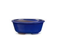 CERTRE VASI MADE IN ITALY Vasi Bonsai Ovali GRES, Modello Treviso, Colore Blu Elettrico (Smaltato)| Misure esterne 16x12,5x6 cm (Prodotto SEMIARTIGIANALE, ci possono essere VARIAZIONI di Colore)