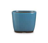 Certrè - Vaso Bonsai Alto in Gres, Modello Genova, Made in Italy, Colore Azzurro Cielo (Smaltato)| 20x20x15 cm